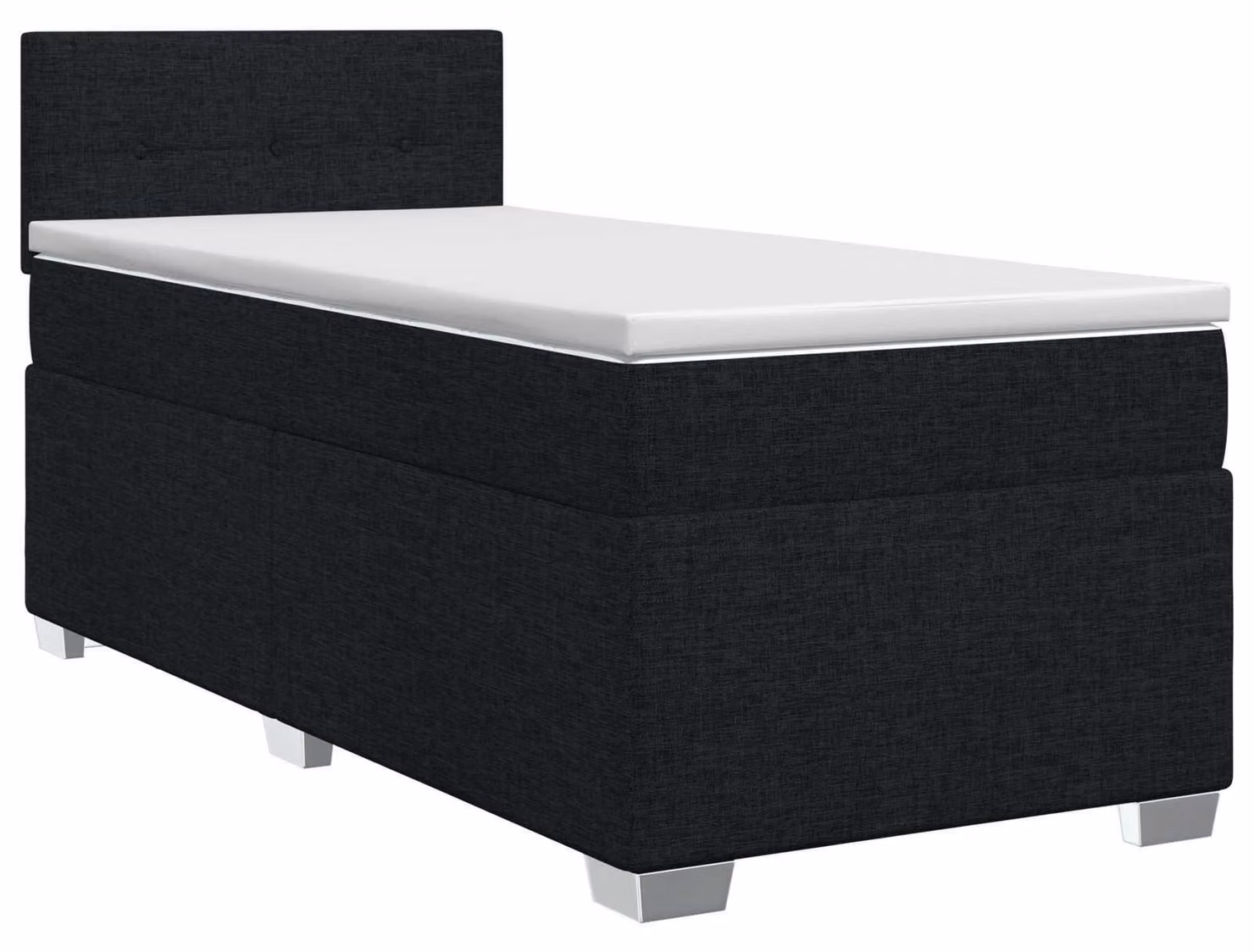 Letto a molle con materasso nero 90 x 200 cm in tessuto