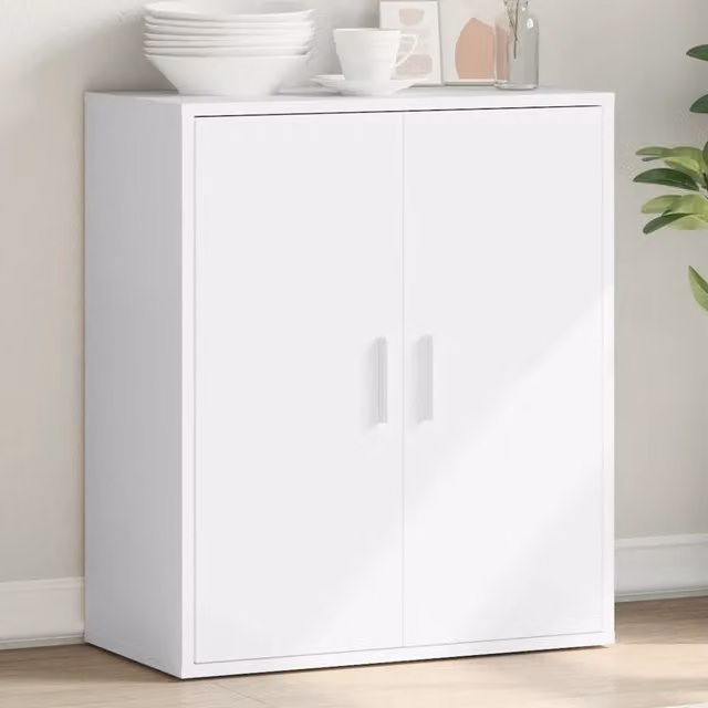 Credenza Buffet Armadio da Cucina Design Mania Bianca in Legno Multistrato L: 79 cm, P: 38 cm, H: 80 cm