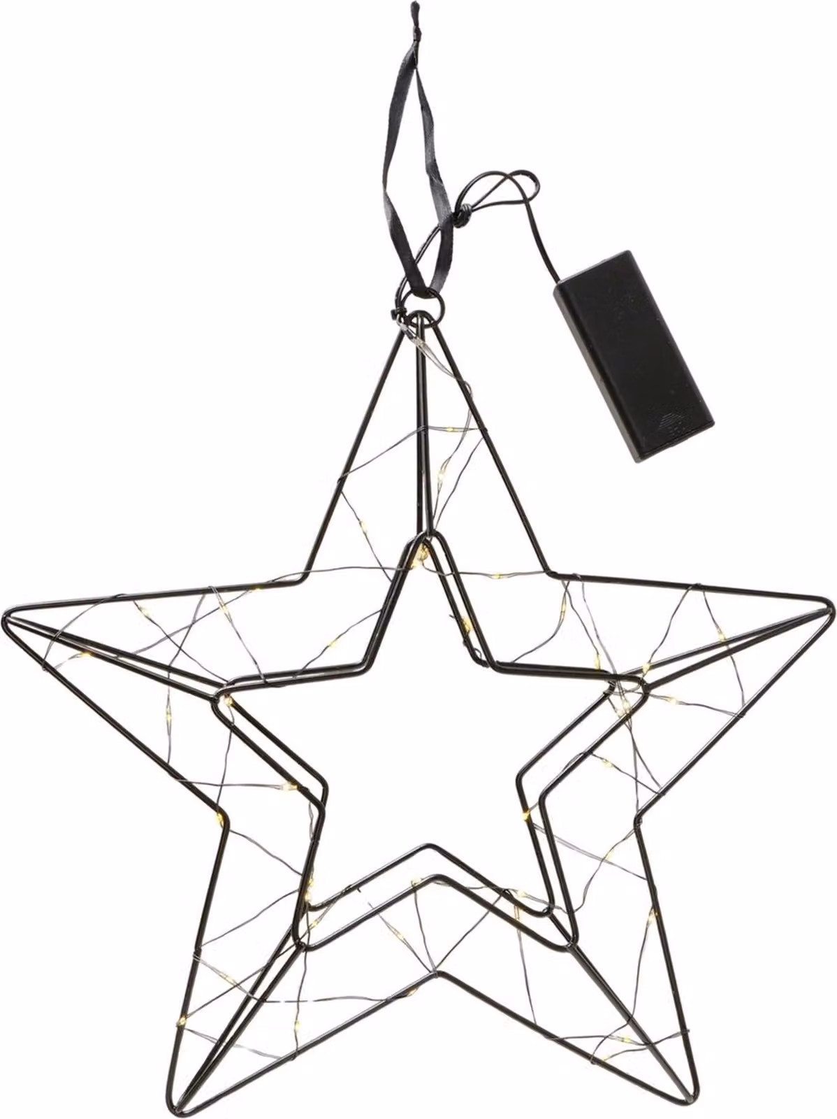 Boltze Home - Decorazione natalizia a forma di stella di Natale a LED, metallo nero, 29,5x30 cm, illuminazione decorativa