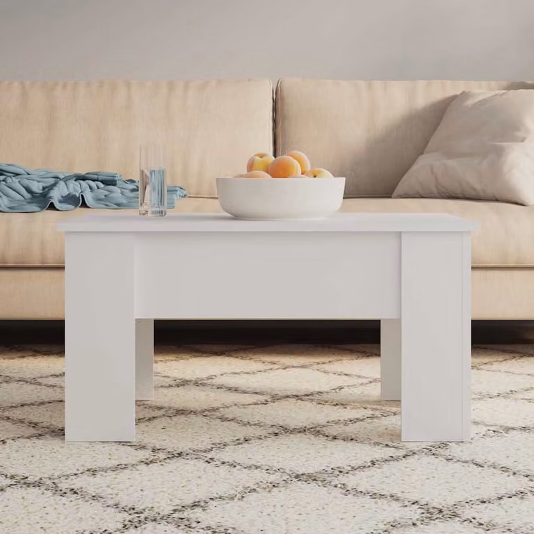 vidaXL Tavolino da Salotto Moderno Bianco in Legno L: 79 cm, P: 49 cm, H: 41 cm