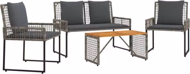 Set di Mobili da esterno | Set Salotto da Giardino con cuscino acciaio