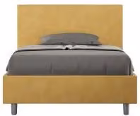 Letto imbottito 1 piazza e mezza 120x210 cm Adele - Senza rete,Microfibra,Ocra