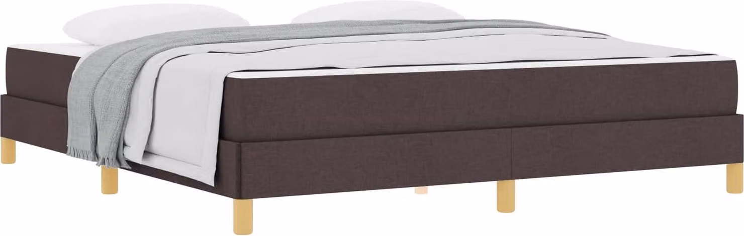 Letto a molle con materasso Marrone Scuro 180 x 200 cm Tessuto