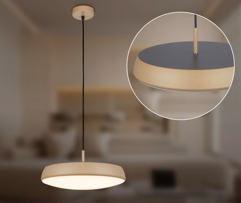 Briloner Lampadario a sospensione LED Ø35x120 cm rotonda 14,5 W 1800 lm 3000 K bianco caldo antracite macchiato - Lampadario per sala da pranzo cucina soggiorno