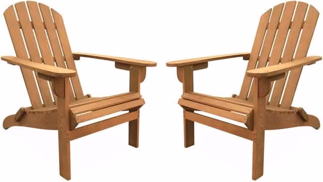 Set di 2 poltrone da giardino Adirondack Salamanca Sweeek in legno di eucalipto color marrone