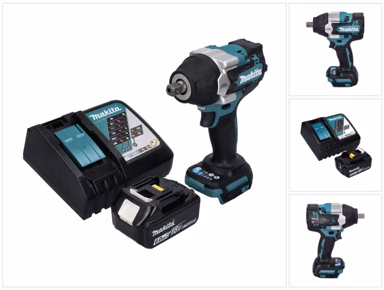 Avvitatore a impulsi a batteria Makita DTW 701 RG1 18 V 700 Nm 1/2" XPT Brushless + 1x batteria ricaricabile 6,0 Ah + caricabatterie