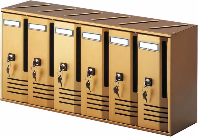 Cassetta Postale Alubox Cubo C6 in Alluminio Colore Bronzo L: 62 cm, P: 17,5 cm, H: 30 cm