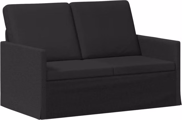 Divano a 2 posti moderno vidaXL in tessuto nero con struttura in metallo L/P/H: 130 x 81 x 82 cm