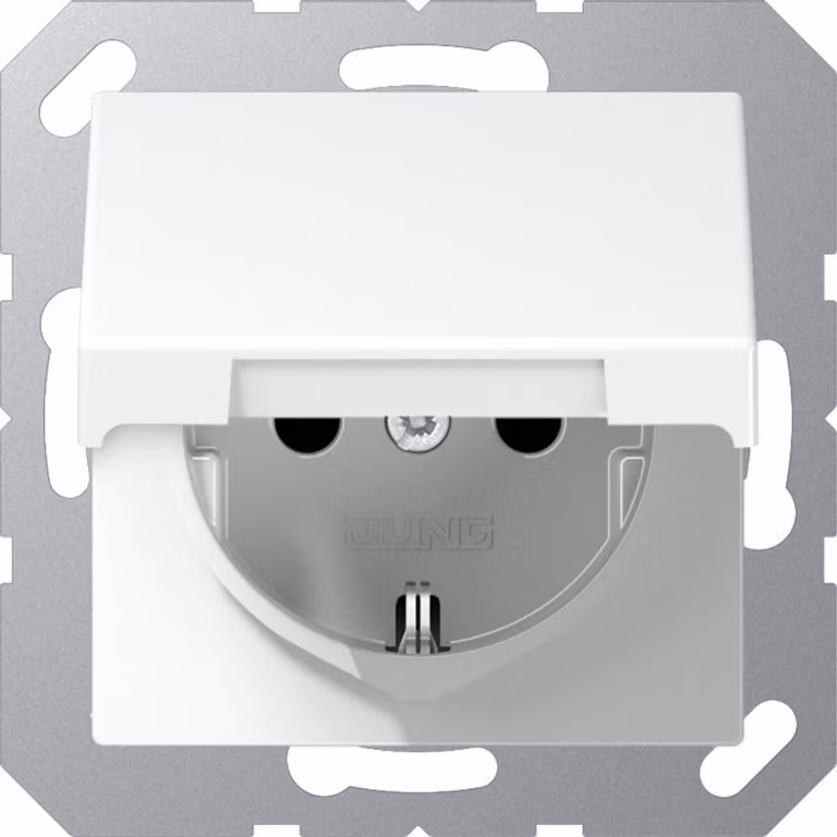 Presa Jung SCHUKO 16A 250V con coperchio a cerniera A 1520 KIKL WW
