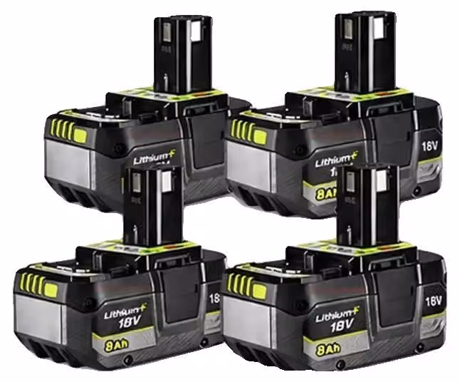 Batterie ricaricabili, capacità 8000mAh, compatibili con utensili elettrici, confezione da 4 pezzi, 18V