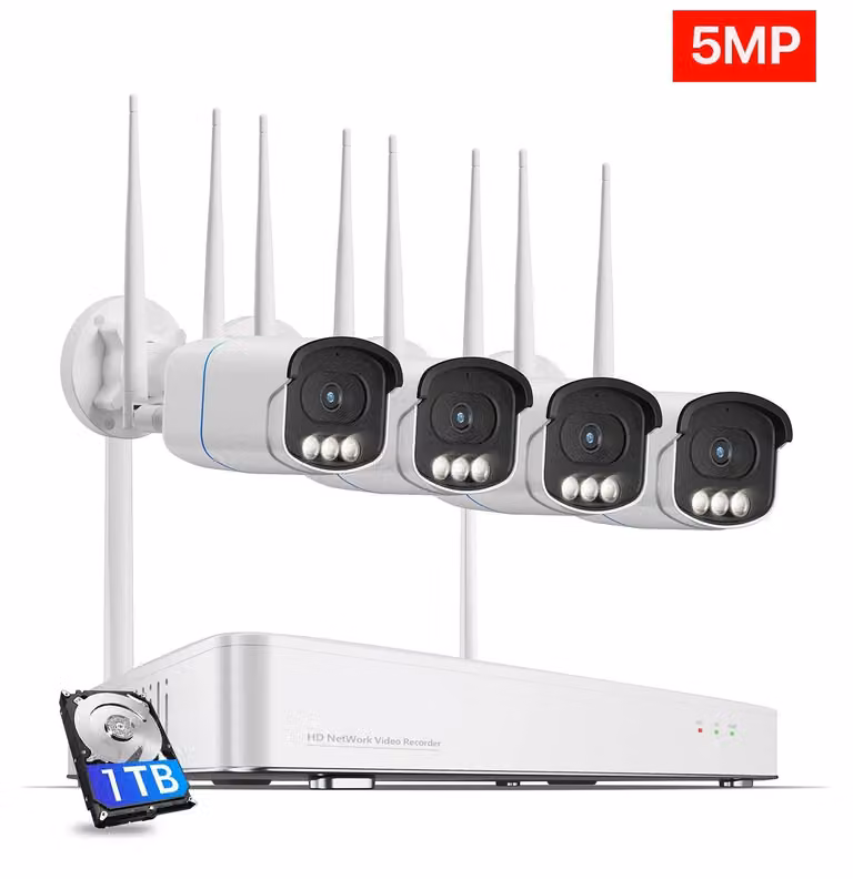 Telecamera di sicurezza - Telecamera di sorveglianza - Sistema di sicurezza - Videosorveglianza - 5MP - Visione notturna a colori