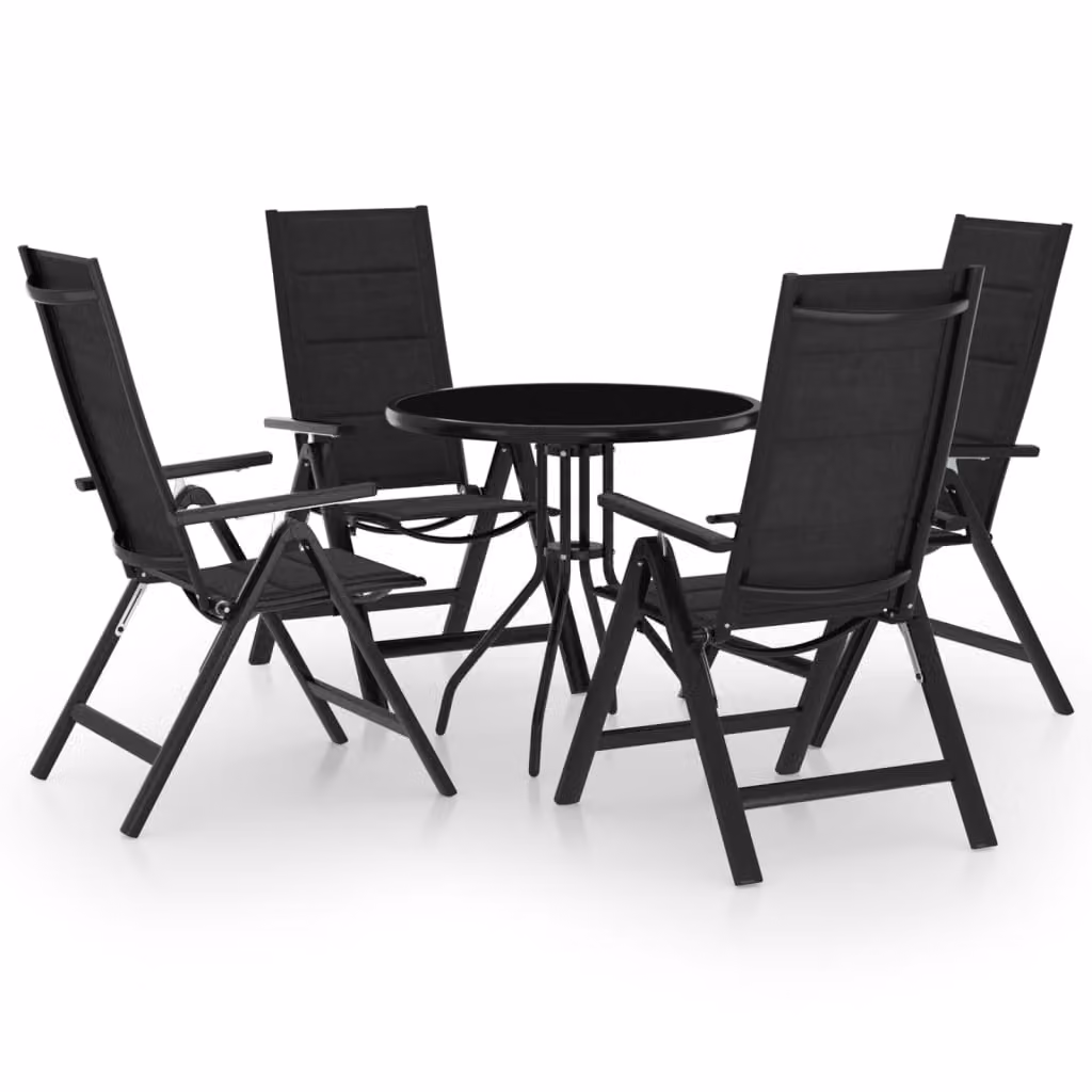 set bistrot 5 pezzi nero e antracite
