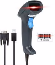 Lettore barcode per codici lineari Hamlet HBCS1D10US con connessione USB e seriale, colore Grey