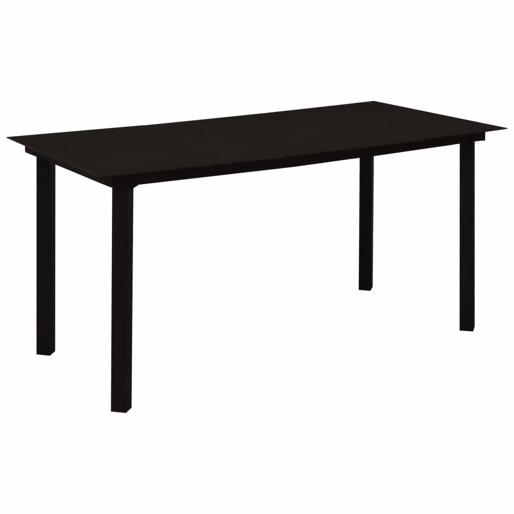 Maison Exclusive - Tavolo da esterno nero, 150x80x74 cm, acciaio e vetro