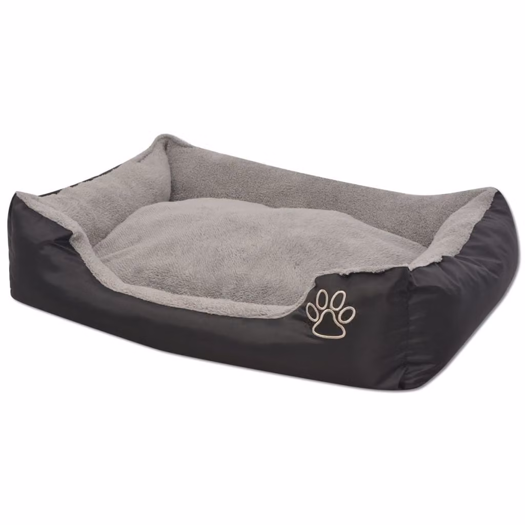 vidaXL Lettino per cani con cuscino imbottito taglia L Nero