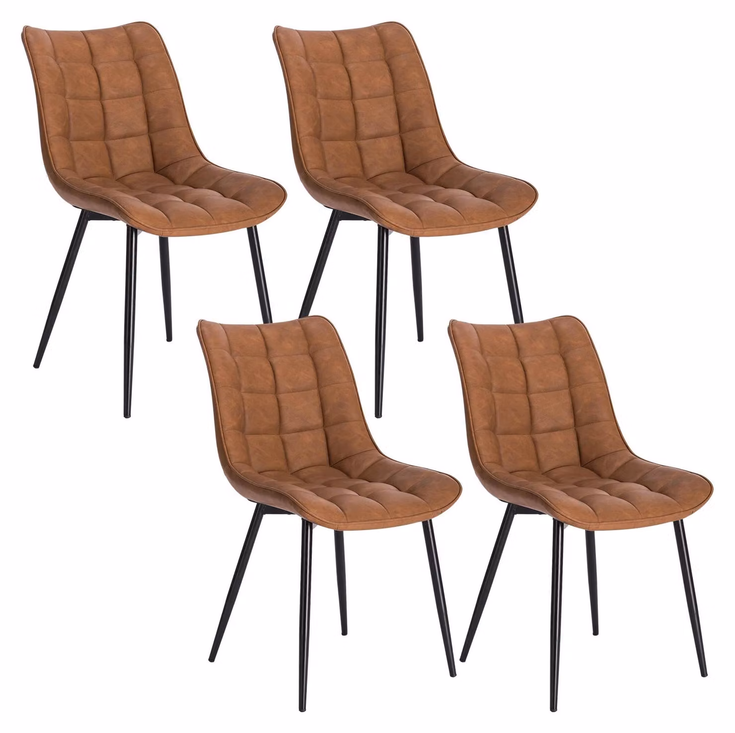 Sedie da pranzo - Sedie da ufficio - Sedie da trucco - Set di 4 sedie - Design ergonomico - Gambe in metallo