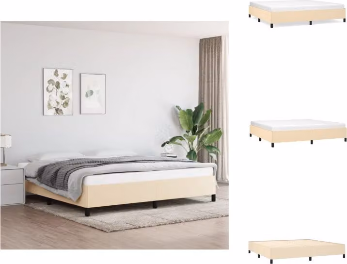 vidaXL Struttura letto crema 200x200 cm in tessuto - Letti e strutture letto
