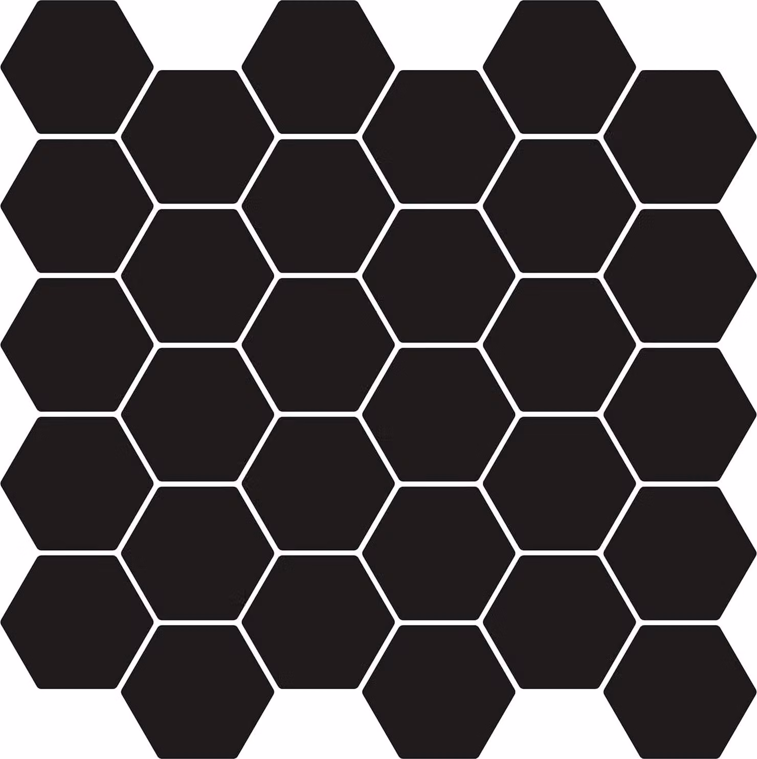 Piastrella Esagonale 10 pcs Nero 30 x 30 cm Poliuretano e PET