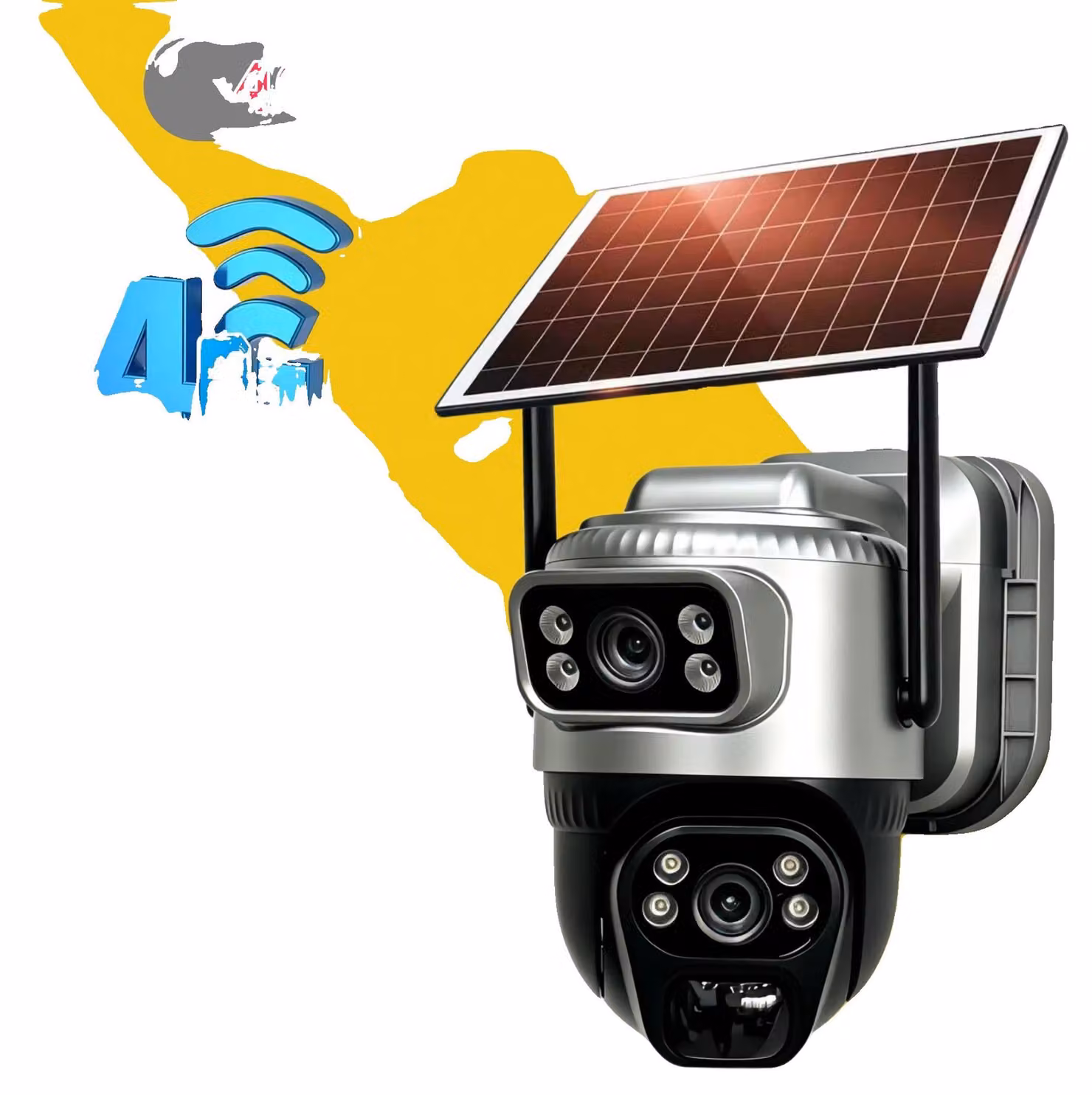 Telecamera di sicurezza, alimentata a energia solare, connettività 4G, telecamera 4G senza scheda