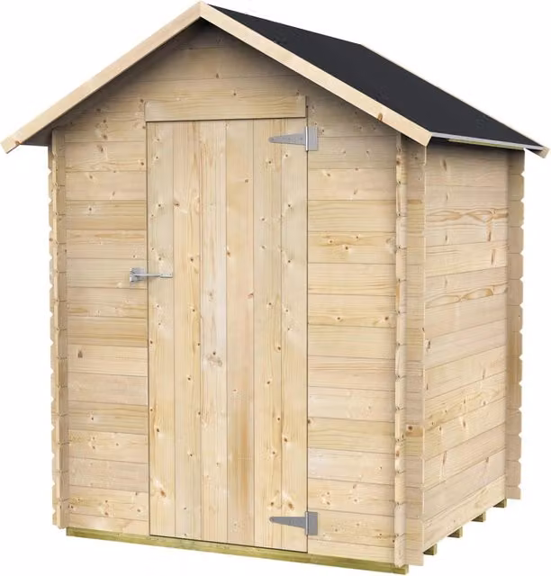 Casetta Box da Giardino GIORDANOSHOP in Legno Naturale Marrone con Porta Singola L: 146 cm, P: 130 cm, H: 185 cm