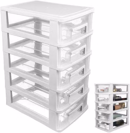 Organizzatore da scrivania - Contenitore compatto - Design trasparente - Scatola portaoggetti