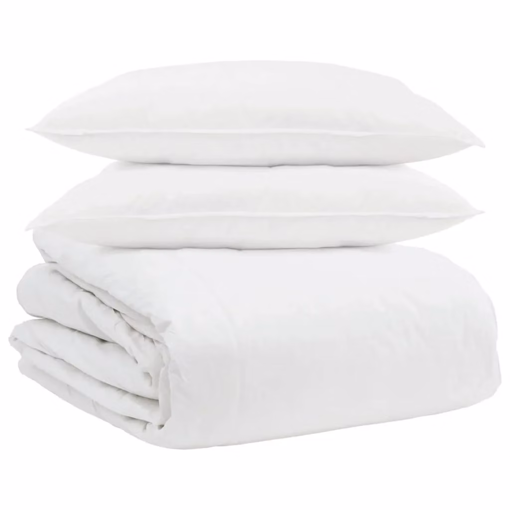 Set di 3 pezzi composto da piumone e cuscini vidaXL in piuma d'anatra bianca, traspirante e anallergico, L/P: 200 x 220 cm – 2