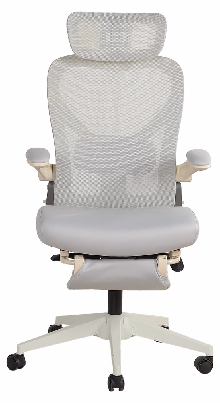 Sedia da ufficio ergonomica pieghevole, salvaspazio, con supporto lombare, cuscini in schiuma, braccioli pieghevoli, poggiatesta 3D e poggiapiedi. L3