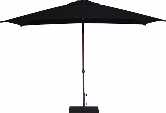 Ombrellone da Giardino 3x2 m Palo Ø38 mm in Alluminio Effetto Legno Tessuto Olefin Trend Wood Nero