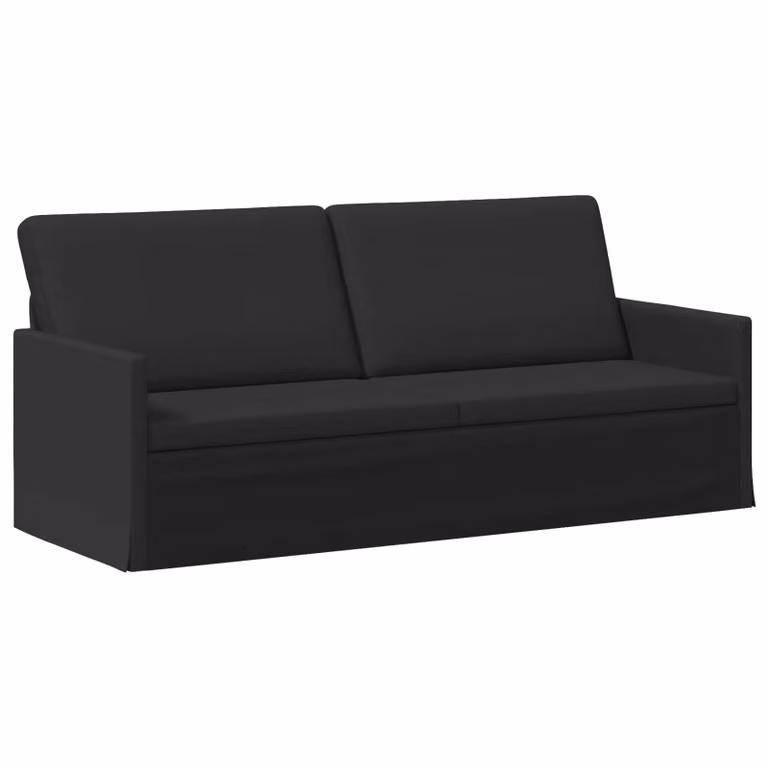 vidaXL Divano a 3 posti moderno in tessuto nero con struttura in metallo L/P/H: 190 x 81 x 82 cm