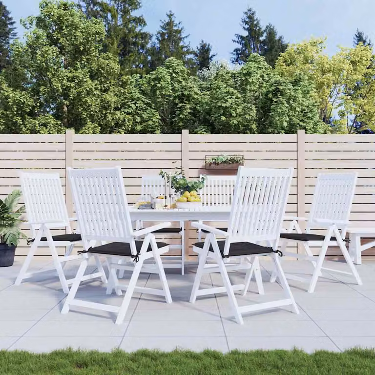 Set di 6 cuscini per sedia vidaXL neri in tessuto Oxford traspirante e idrorepellente L/P/H: 40 x 40 x 3 cm