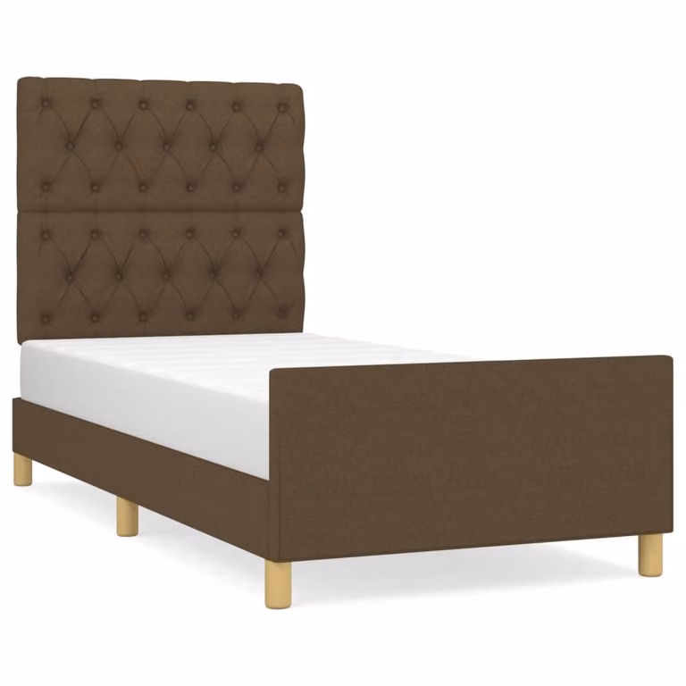 Giroletto senza Materasso Marrone Scuro 80x200 cm Tessuto
