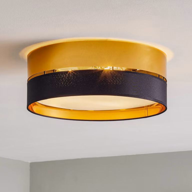 Plafoniera soffitto Hilton TK Lighting, dimmerabile, Nero, Soggiorno / Sala da pranzo, Metallo, Moderno, Plafoniera