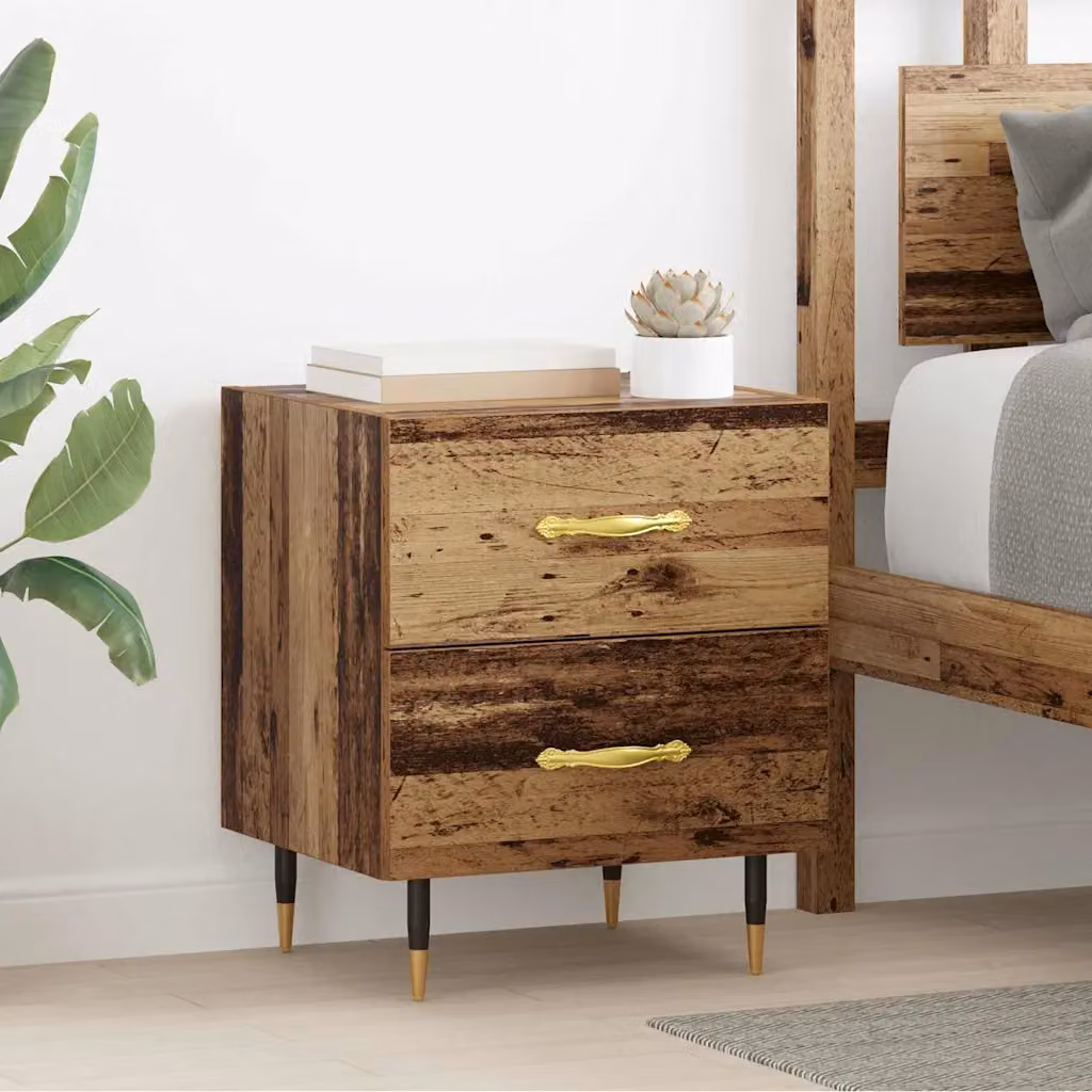 vidaXL Armadio da Notte in Legno Vecchio Marrone L: 40 cm, P: 35 cm, H: 47,5 cm