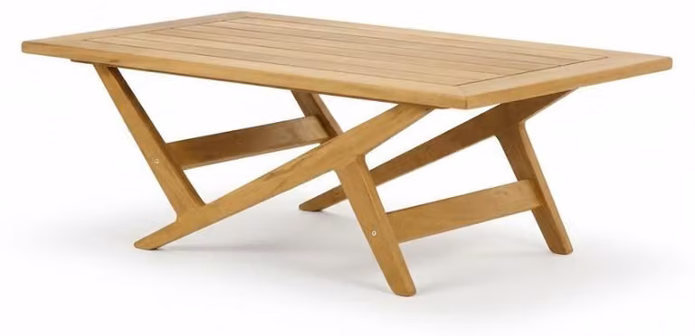 Tavolino da giardino in stile moderno, color beige, in legno, robusto e resistente