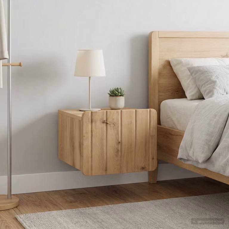 Set di 2 comodini sospesi vidaXL in stile moderno colore marrone opaco