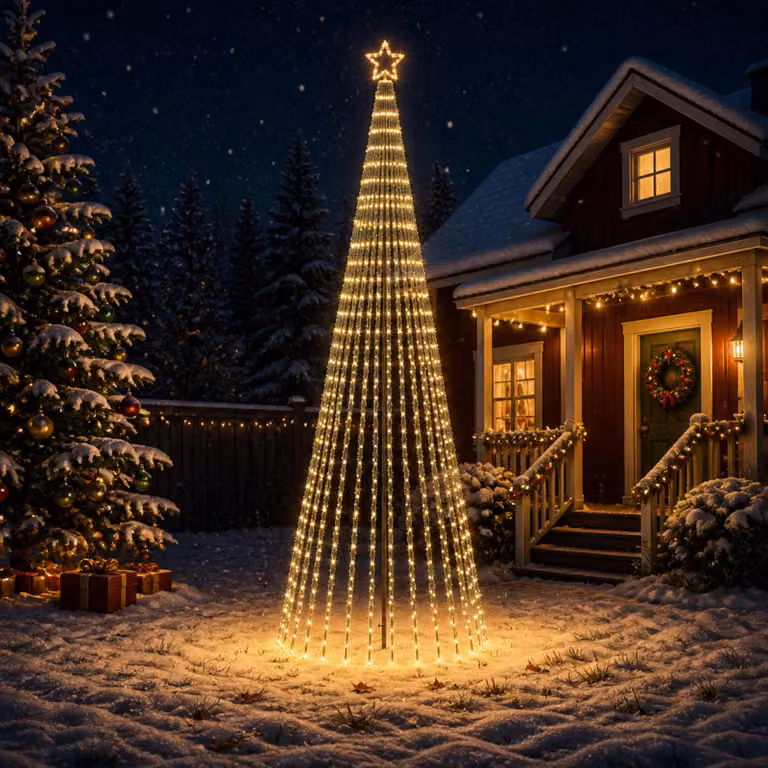 vidaXL Albero di Natale LED 400 cm 1028 LED Bianco caldo Acciaio Nero