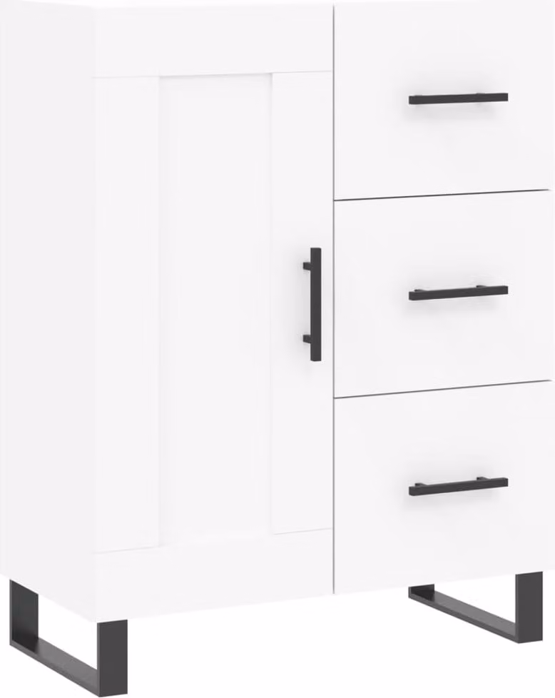 Credenza Bianca 69,5x34x90 cm in Legno Multistrato