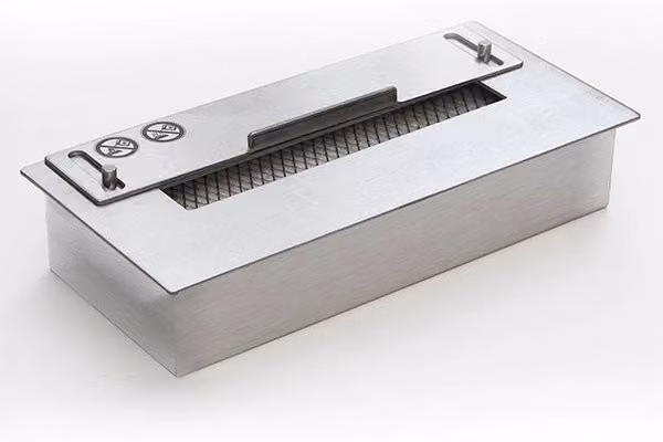Bruciatore regolabile BIOCAMINIONLINE colore argento da 32 cm a 60 cm con capacità 1,5 litri