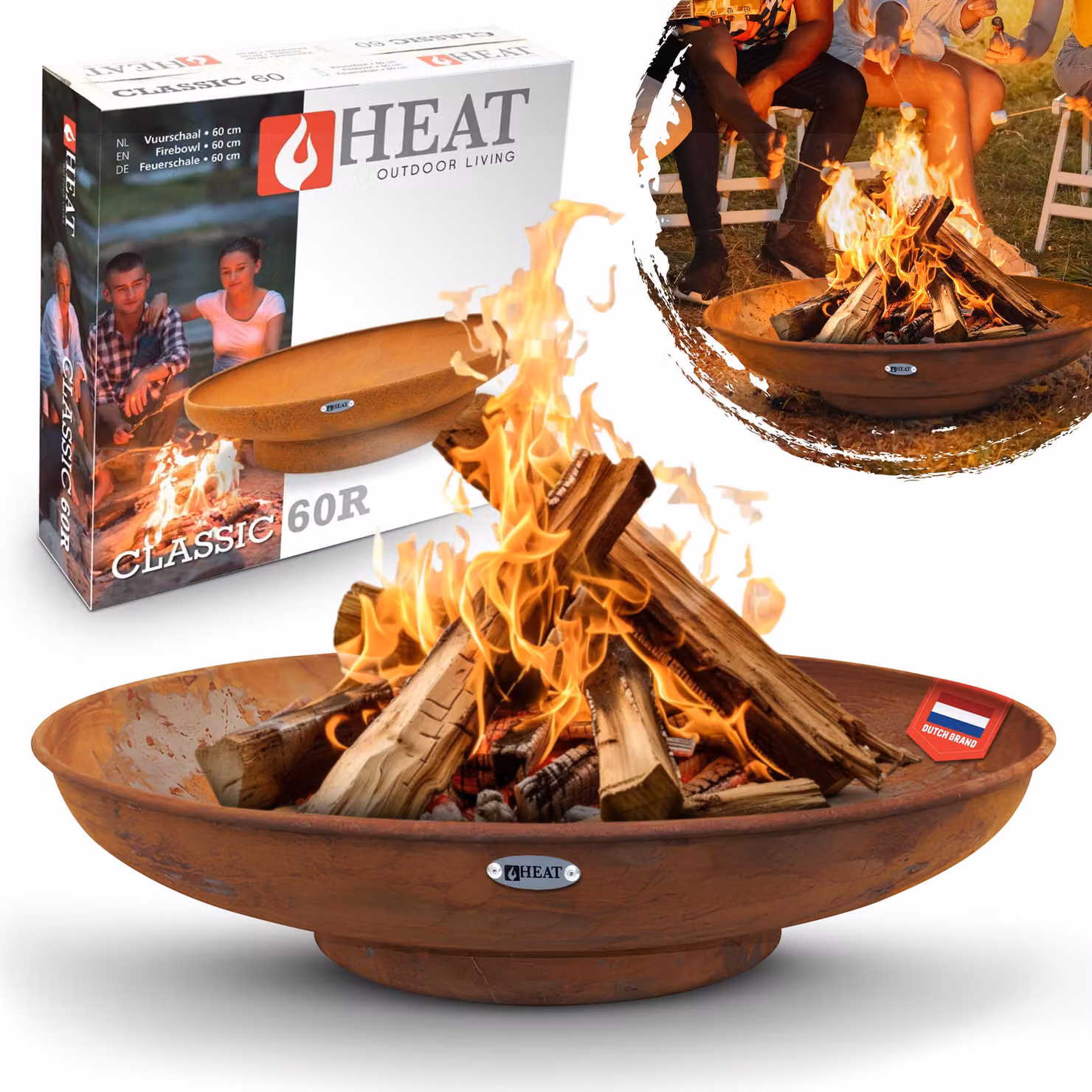 HEAT Outdoor Living Ciotola per il Fuoco Classic Ø 80 Ruggine