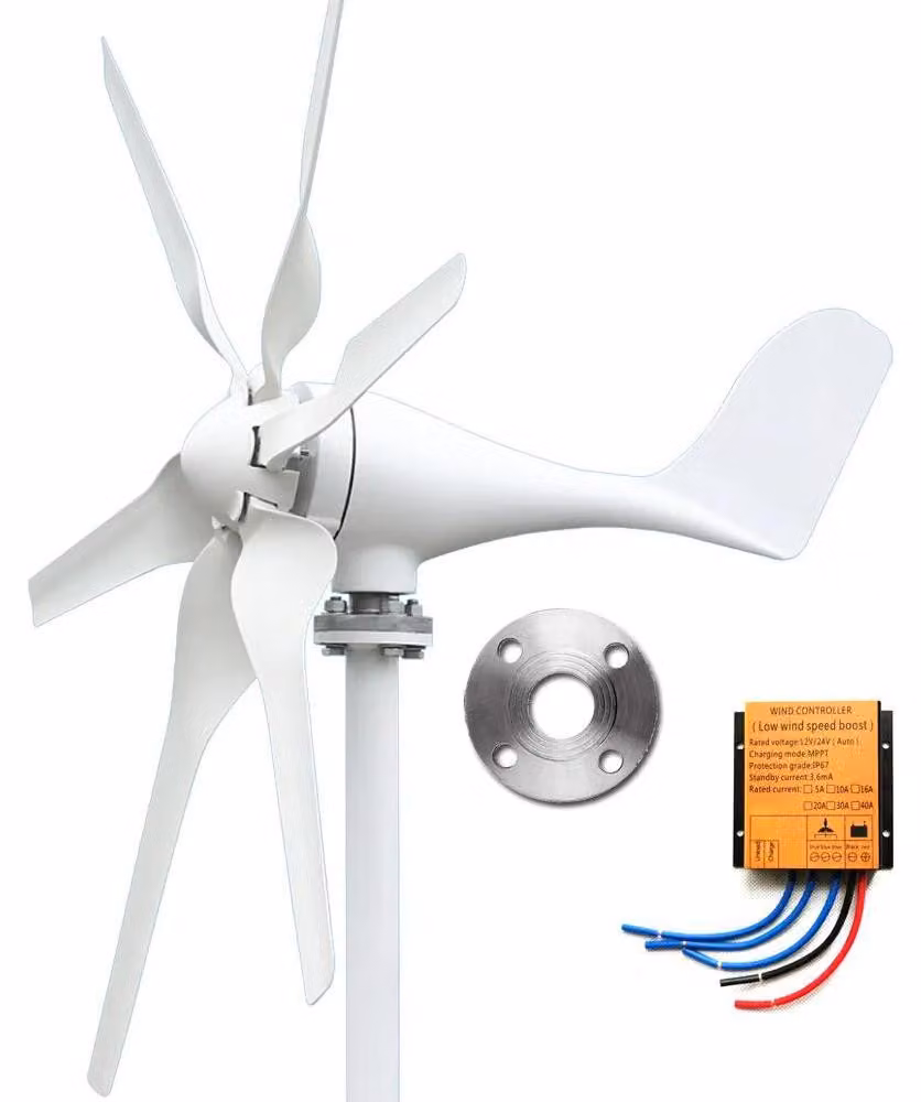 Generatore eolico, conversione energetica efficiente, design intuitivo, 800 W, 6 pale, MPPT, 12 V-b