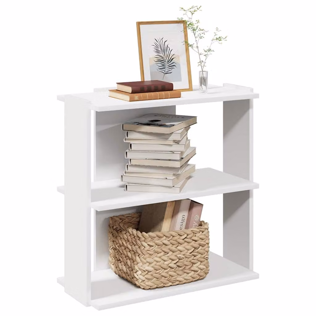 Libreria a parete vidaXL con 3 ripiani in legno e MDF, Bianca, L 60 cm x P 30 cm x H 60 cm