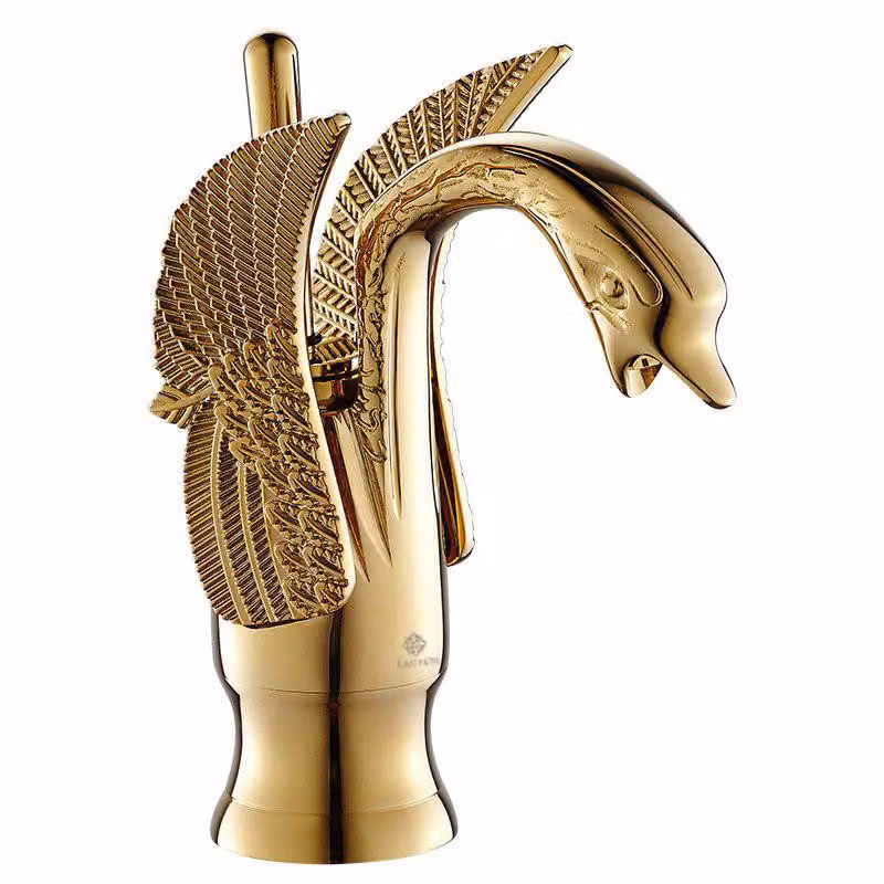 Rubinetto lavabo KRAN swan retro GOLD EMINA