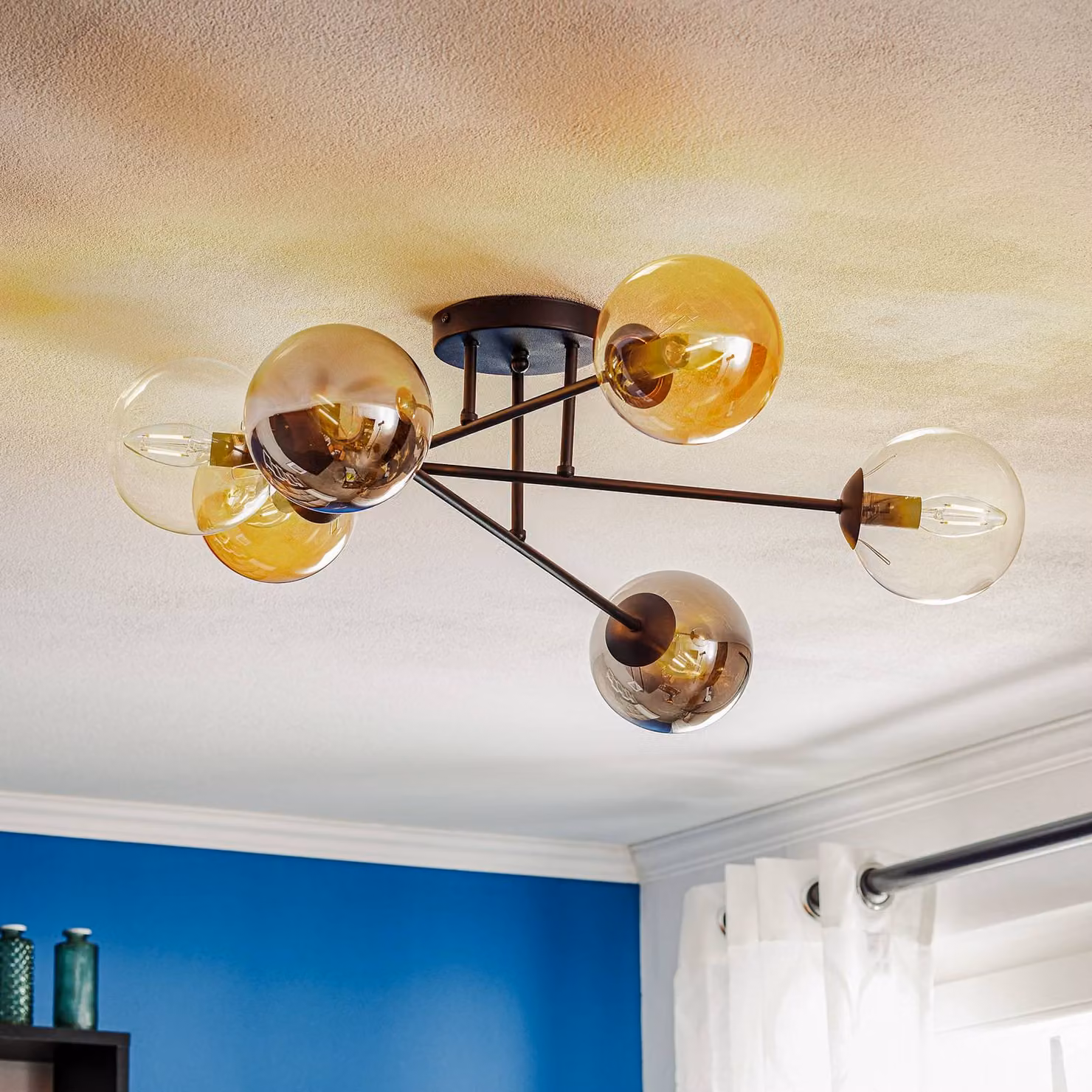 Plafoniera soffitto Glassy EMIBIG LIGHTING, dimmerabile, Nero, Soggiorno / Sala da pranzo, Vetro, Moderno, Plafoniera