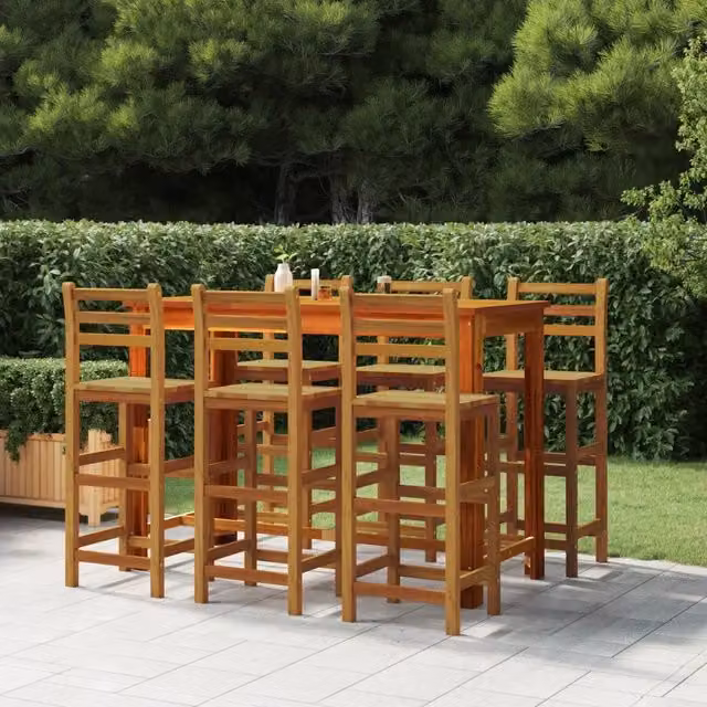 Sgabelli da Bar 6 pz in Legno Massello di Acacia 3115987