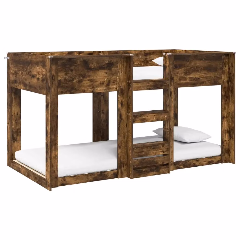 Letto a castello per bambini vidaXL in legno rovere marrone L 80 cm x P 200 cm x H 203 cm – 2