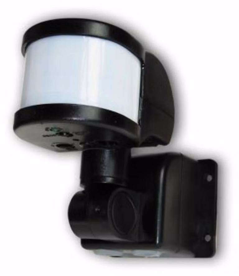 Rilevatore di movimento Elektrobock LX48A nero IP44 per illuminazione esterna con montaggio a parete a filo