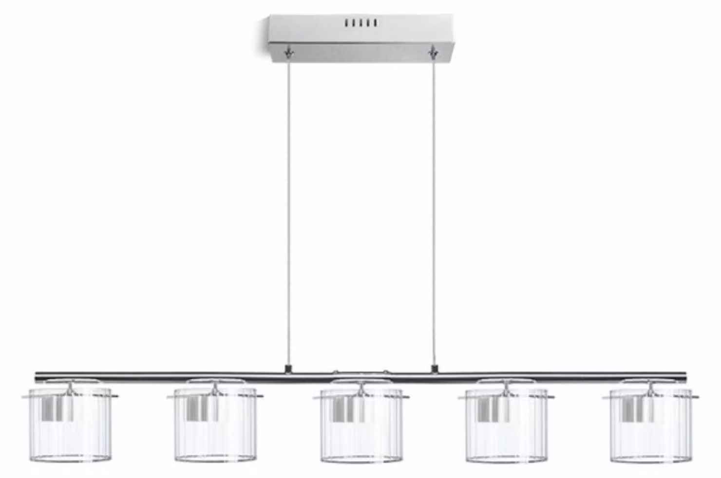 ESTRA V pendente bianco vetro chiaro 230V LED 5x5W 3000K