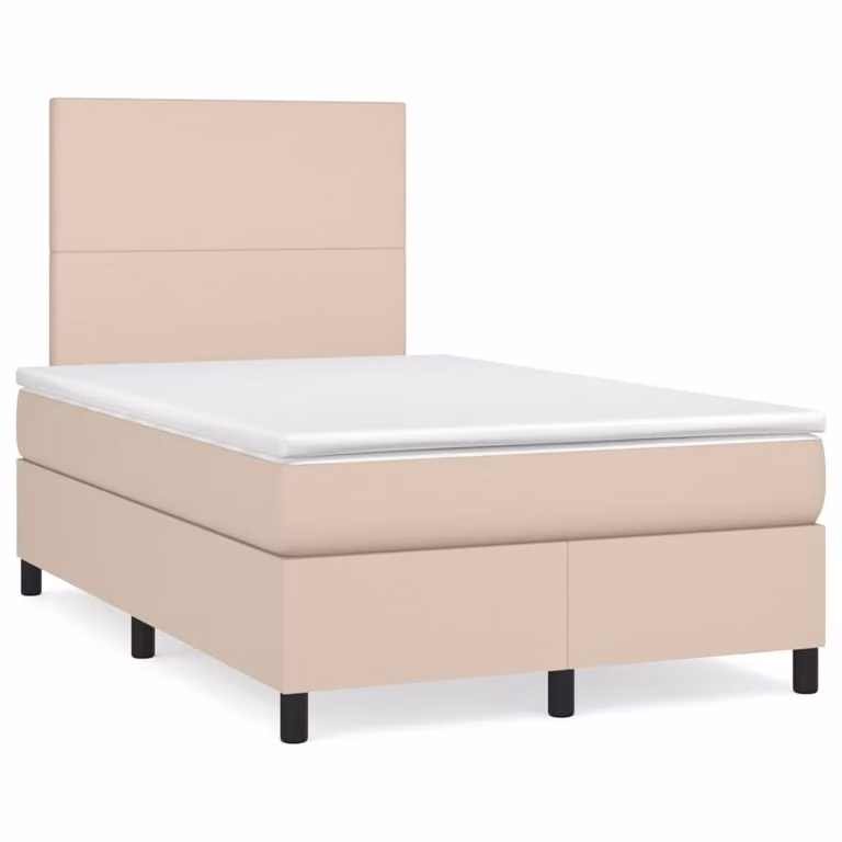 Giroletto a Molle con Materasso Cappuccino 120x200cm Pelle finta