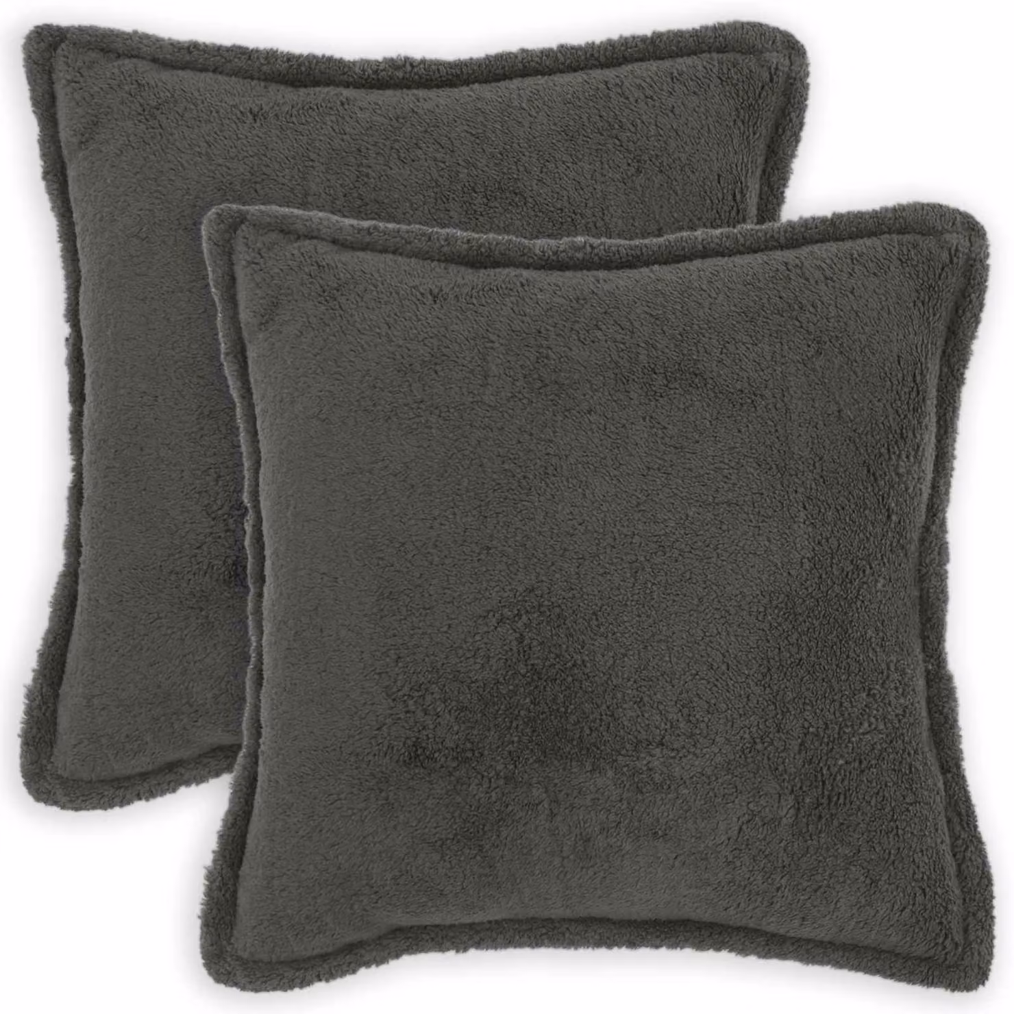 Set di 2 federe vidaXL HOUTEN in tessuto bouclé grigio scuro, L 55 cm x P 55 cm
