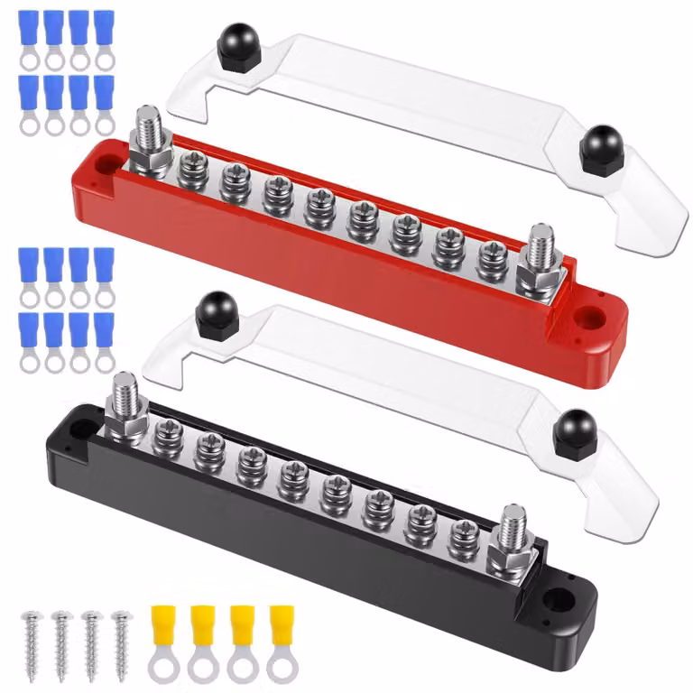 Guide di montaggio, blocco di connessione, 12 V, rame, 130 A AC, 150 A DC